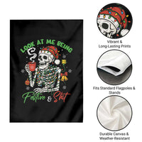Look At Me Being Festive And Shit Garden Flag Funny Christmas Skeleton - Wonder Print Shop