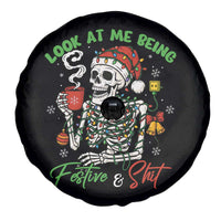 Look At Me Being Festive And Shit Spare Tire Cover Funny Christmas Skeleton - Wonder Print Shop