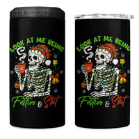 Look At Me Being Festive And Shit 4 in 1 Can Cooler Tumbler Funny Christmas Skeleton - Wonder Print Shop