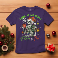 Look At Me Being Festive And Shit T Shirt Funny Christmas Skeleton - Wonder Print Shop