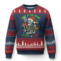 Look At Me Being Festive And Shit Ugly Christmas Sweater Funny Xmas Skeleton - Wonder Print Shop