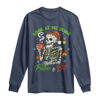 Look At Me Being Festive And Shit Long Sleeve Shirt Funny Christmas Skeleton - Wonder Print Shop