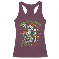 Look At Me Being Festive And Shit Racerback Tank Top Funny Christmas Skeleton - Wonder Print Shop