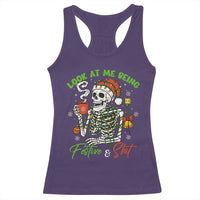 Look At Me Being Festive And Shit Racerback Tank Top Funny Christmas Skeleton - Wonder Print Shop