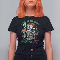 Look At Me Being Festive And Shit T Shirt For Women Funny Christmas Skeleton - Wonder Print Shop