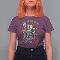 Look At Me Being Festive And Shit T Shirt For Women Funny Christmas Skeleton - Wonder Print Shop
