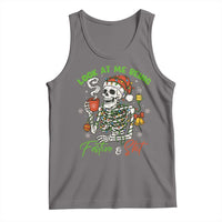 Look At Me Being Festive And Shit Tank Top Funny Christmas Skeleton - Wonder Print Shop