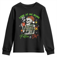 Look At Me Being Festive And Shit Youth Sweatshirt Funny Christmas Skeleton - Wonder Print Shop