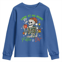 Look At Me Being Festive And Shit Youth Sweatshirt Funny Christmas Skeleton - Wonder Print Shop