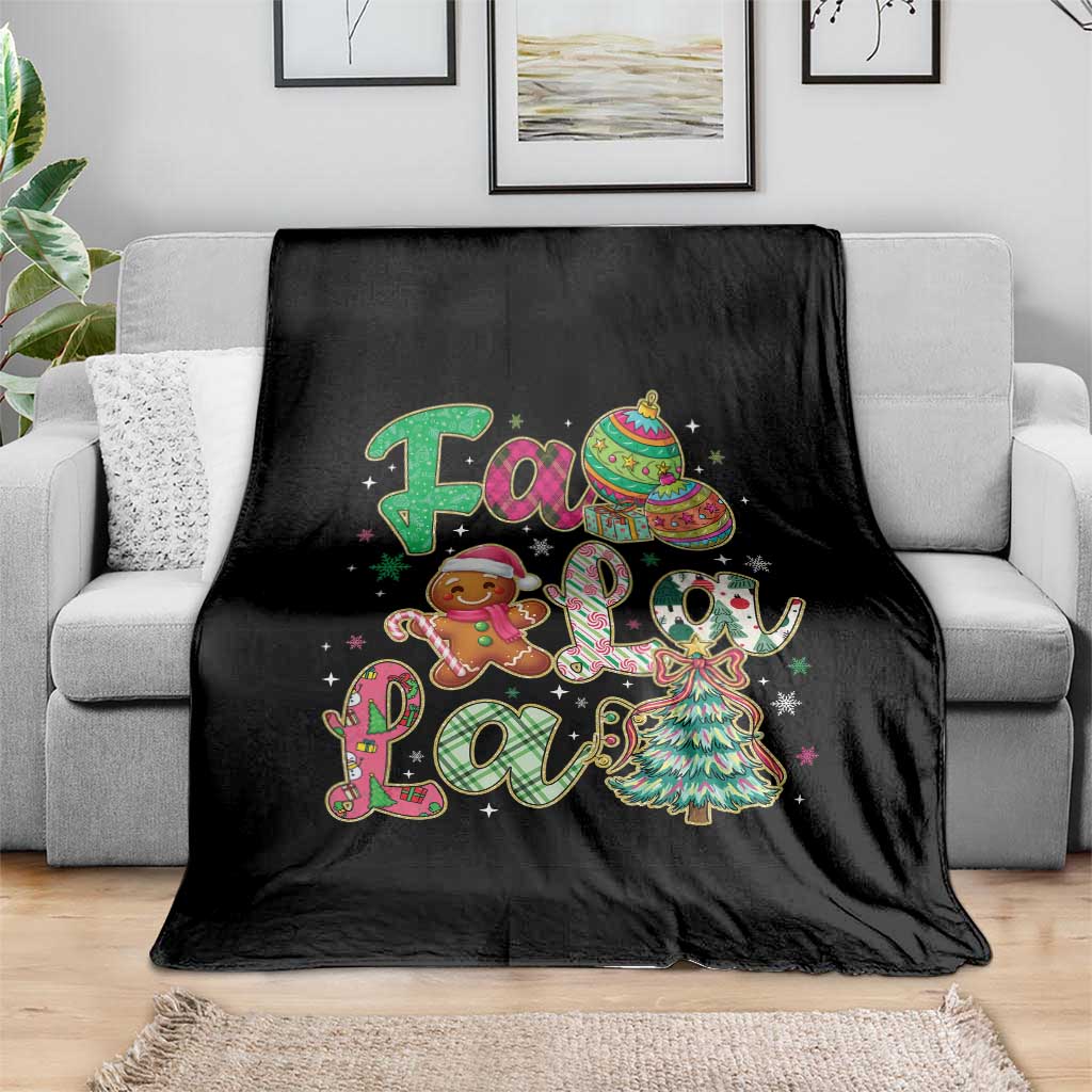 Funny Falala Christmas Song Faux Glitter Gingerbread Throw Blanket - Wonder Print Shop