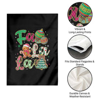 Funny Falala Christmas Song Faux Glitter Gingerbread Garden Flag - Wonder Print Shop
