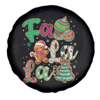 Funny Falala Christmas Song Faux Glitter Gingerbread Spare Tire Cover - Wonder Print Shop