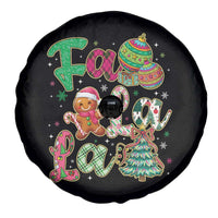Funny Falala Christmas Song Faux Glitter Gingerbread Spare Tire Cover - Wonder Print Shop