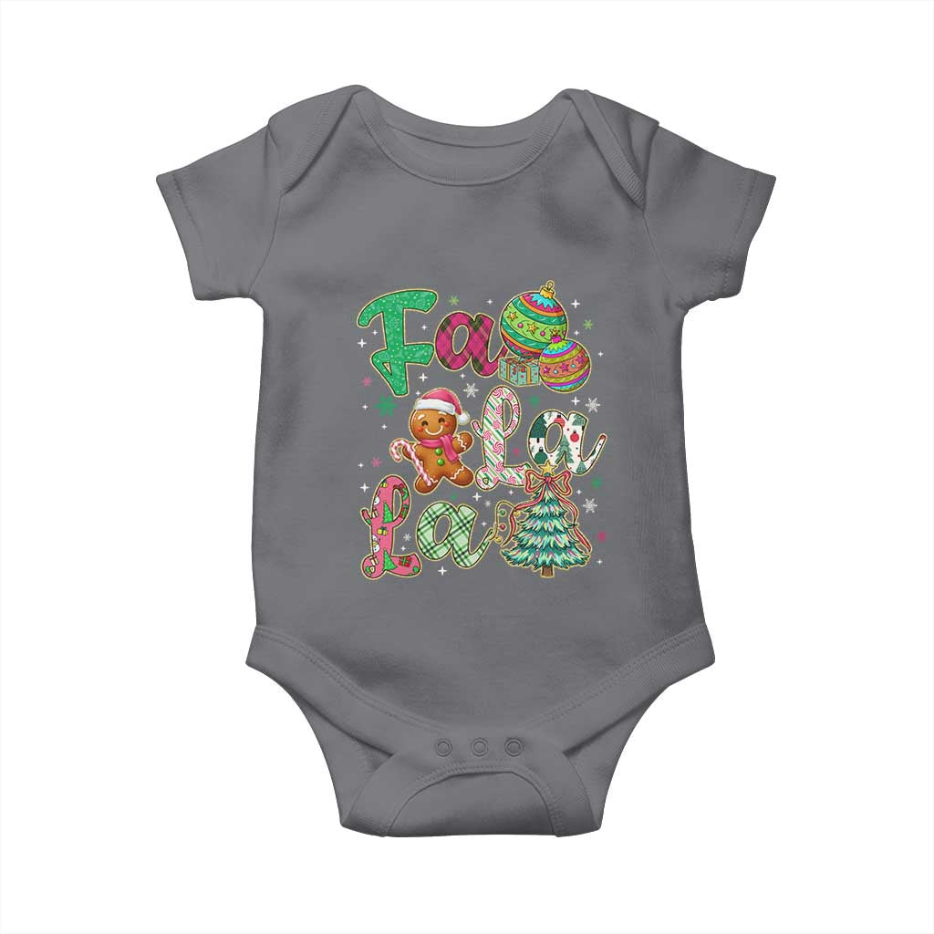 Funny Falala Christmas Song Faux Glitter Gingerbread Baby Onesie - Wonder Print Shop