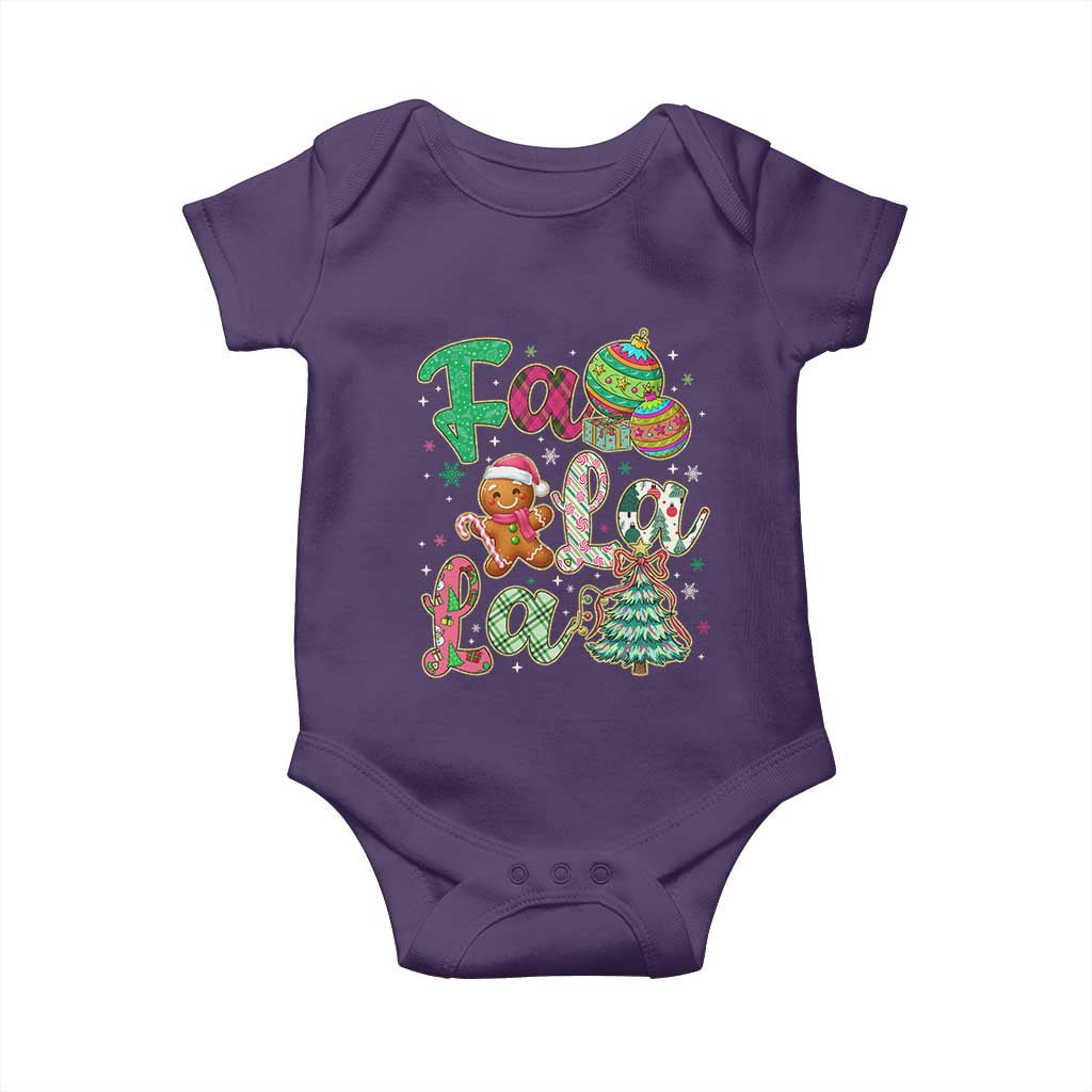 Funny Falala Christmas Song Faux Glitter Gingerbread Baby Onesie - Wonder Print Shop