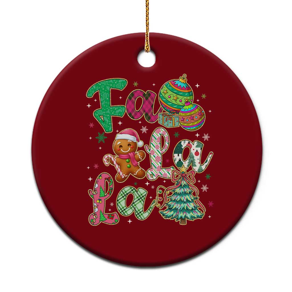 Funny Falala Xmas Song Faux Glitter Gingerbread Ceramic Ornament - Wonder Print Shop