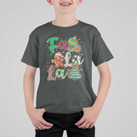 Funny Falala Christmas Song Faux Glitter Gingerbread T Shirt For Kid - Wonder Print Shop