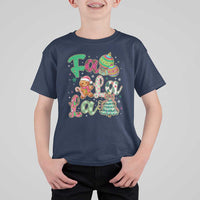 Funny Falala Christmas Song Faux Glitter Gingerbread T Shirt For Kid - Wonder Print Shop