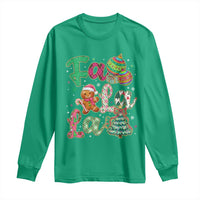 Funny Falala Christmas Song Faux Glitter Gingerbread Long Sleeve Shirt - Wonder Print Shop