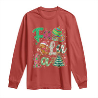 Funny Falala Christmas Song Faux Glitter Gingerbread Long Sleeve Shirt - Wonder Print Shop