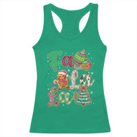 Funny Falala Christmas Song Faux Glitter Gingerbread Racerback Tank Top - Wonder Print Shop
