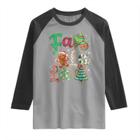 Funny Falala Christmas Song Faux Glitter Gingerbread Raglan Shirt - Wonder Print Shop