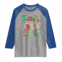 Funny Falala Christmas Song Faux Glitter Gingerbread Raglan Shirt - Wonder Print Shop