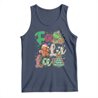 Funny Falala Christmas Song Faux Glitter Gingerbread Tank Top - Wonder Print Shop