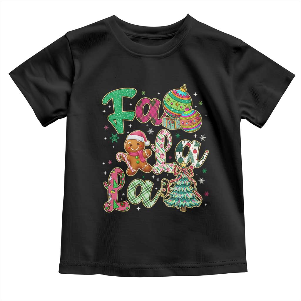 Funny Falala Christmas Song Faux Glitter Gingerbread Toddler T Shirt - Wonder Print Shop