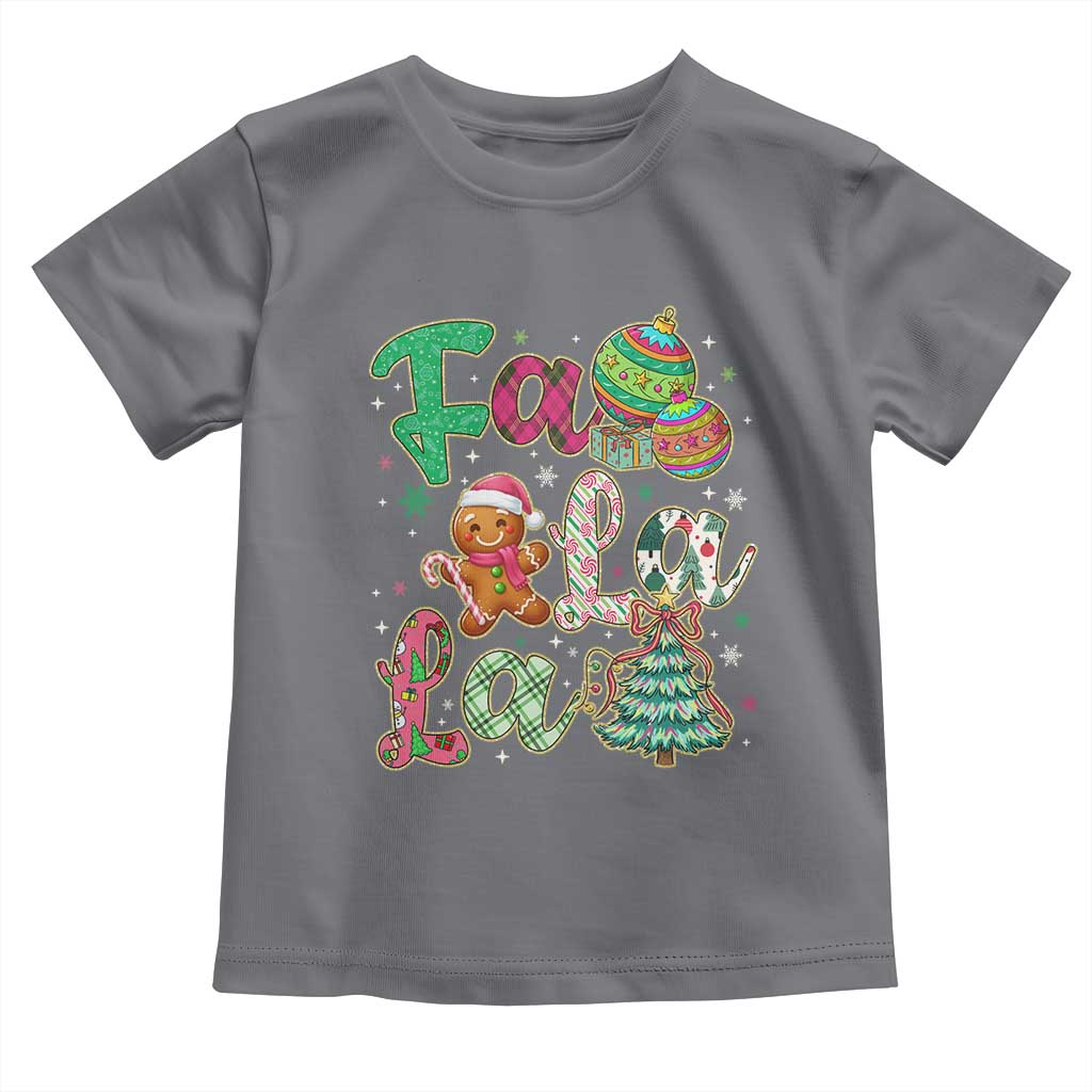 Funny Falala Christmas Song Faux Glitter Gingerbread Toddler T Shirt - Wonder Print Shop