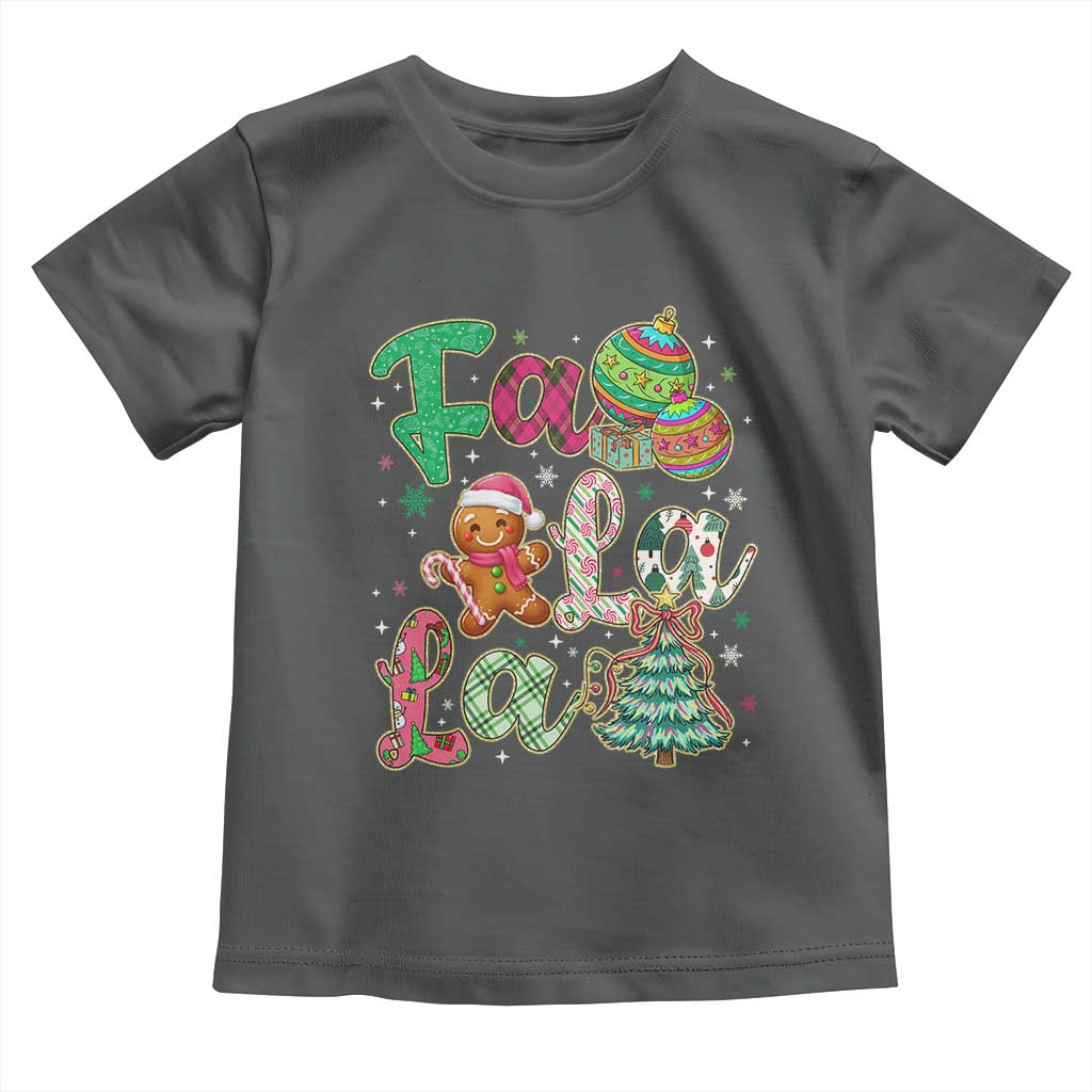 Funny Falala Christmas Song Faux Glitter Gingerbread Toddler T Shirt - Wonder Print Shop