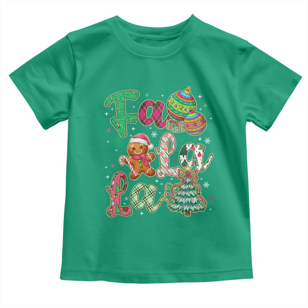 Funny Falala Christmas Song Faux Glitter Gingerbread Toddler T Shirt - Wonder Print Shop