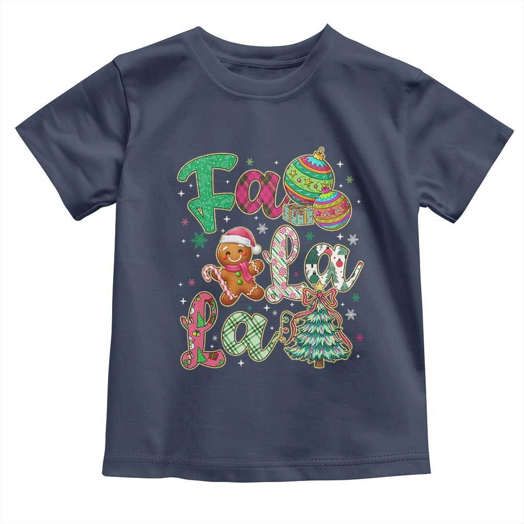 Funny Falala Christmas Song Faux Glitter Gingerbread Toddler T Shirt - Wonder Print Shop
