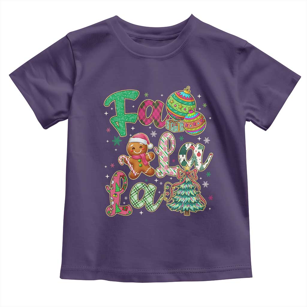 Funny Falala Christmas Song Faux Glitter Gingerbread Toddler T Shirt - Wonder Print Shop