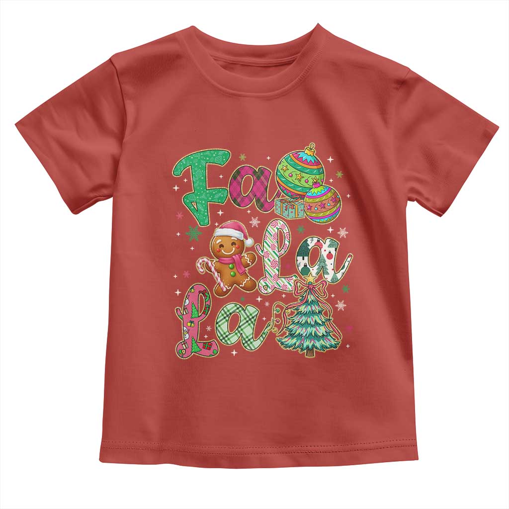 Funny Falala Christmas Song Faux Glitter Gingerbread Toddler T Shirt - Wonder Print Shop