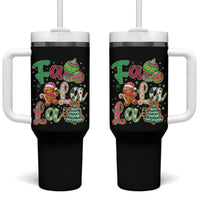 Funny Falala Christmas Song Faux Glitter Gingerbread Tumbler With Handle - Wonder Print Shop