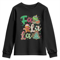 Funny Falala Christmas Song Faux Glitter Gingerbread Youth Sweatshirt - Wonder Print Shop