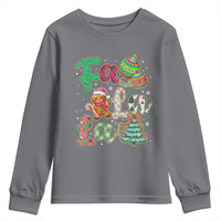 Funny Falala Christmas Song Faux Glitter Gingerbread Youth Sweatshirt - Wonder Print Shop