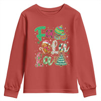Funny Falala Christmas Song Faux Glitter Gingerbread Youth Sweatshirt - Wonder Print Shop