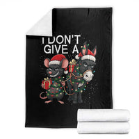 Funny Christmas I Dont Give a Rats Ass Throw Blanket Donkey And Mouse Xmas Holiday - Wonder Print Shop