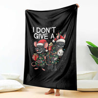 Funny Christmas I Dont Give a Rats Ass Throw Blanket Donkey And Mouse Xmas Holiday - Wonder Print Shop
