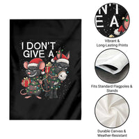 Funny Christmas I Dont Give a Rats Ass Garden Flag Donkey And Mouse Xmas Holiday - Wonder Print Shop