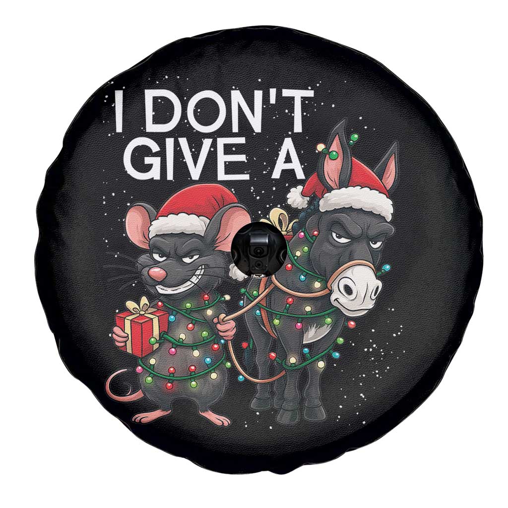 Funny Christmas I Dont Give a Rats Ass Spare Tire Cover Donkey And Mouse Xmas Holiday - Wonder Print Shop