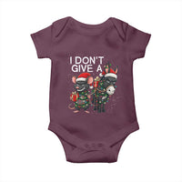 Funny Christmas I Dont Give a Rats Ass Baby Onesie Donkey And Mouse Xmas Holiday - Wonder Print Shop