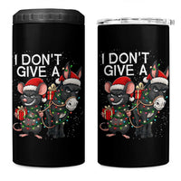 Funny Christmas I Dont Give a Rats Ass 4 in 1 Can Cooler Tumbler Donkey And Mouse Xmas Holiday - Wonder Print Shop