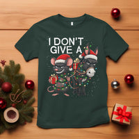 Funny Christmas I Dont Give a Rats Ass T Shirt Donkey And Mouse Xmas Holiday - Wonder Print Shop