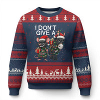 Funny Xmas I Dont Give a Rats Ass Ugly Christmas Sweater Donkey And Mouse Xmas Holiday - Wonder Print Shop