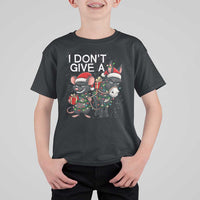 Funny Christmas I Dont Give a Rats Ass T Shirt For Kid Donkey And Mouse Xmas Holiday - Wonder Print Shop