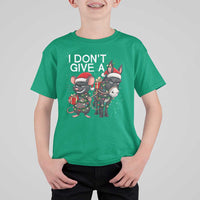 Funny Christmas I Dont Give a Rats Ass T Shirt For Kid Donkey And Mouse Xmas Holiday - Wonder Print Shop