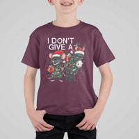Funny Christmas I Dont Give a Rats Ass T Shirt For Kid Donkey And Mouse Xmas Holiday - Wonder Print Shop